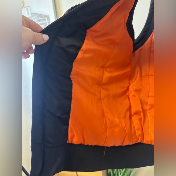 American Stitch Mens Puffer Vest XXL Black Orange Interior - Picture 2 of 3
